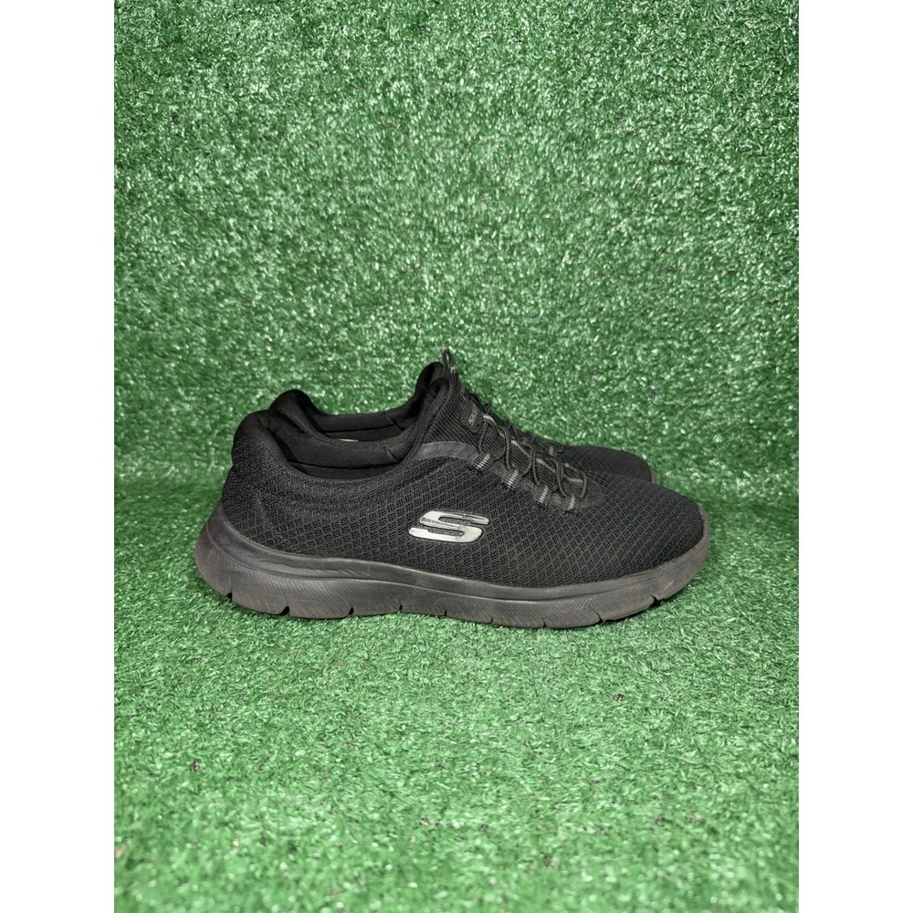 Skechers Women Size 7.5 Summits Trainer Black Slip On Shoes Sneakers Memory Foam